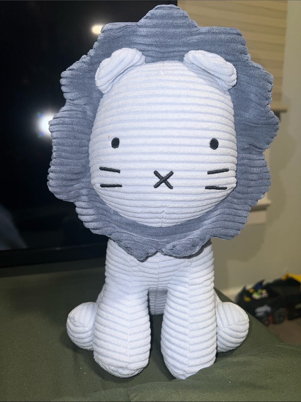 Plush Lion Stuffed Animal - White with Gray Maneu
